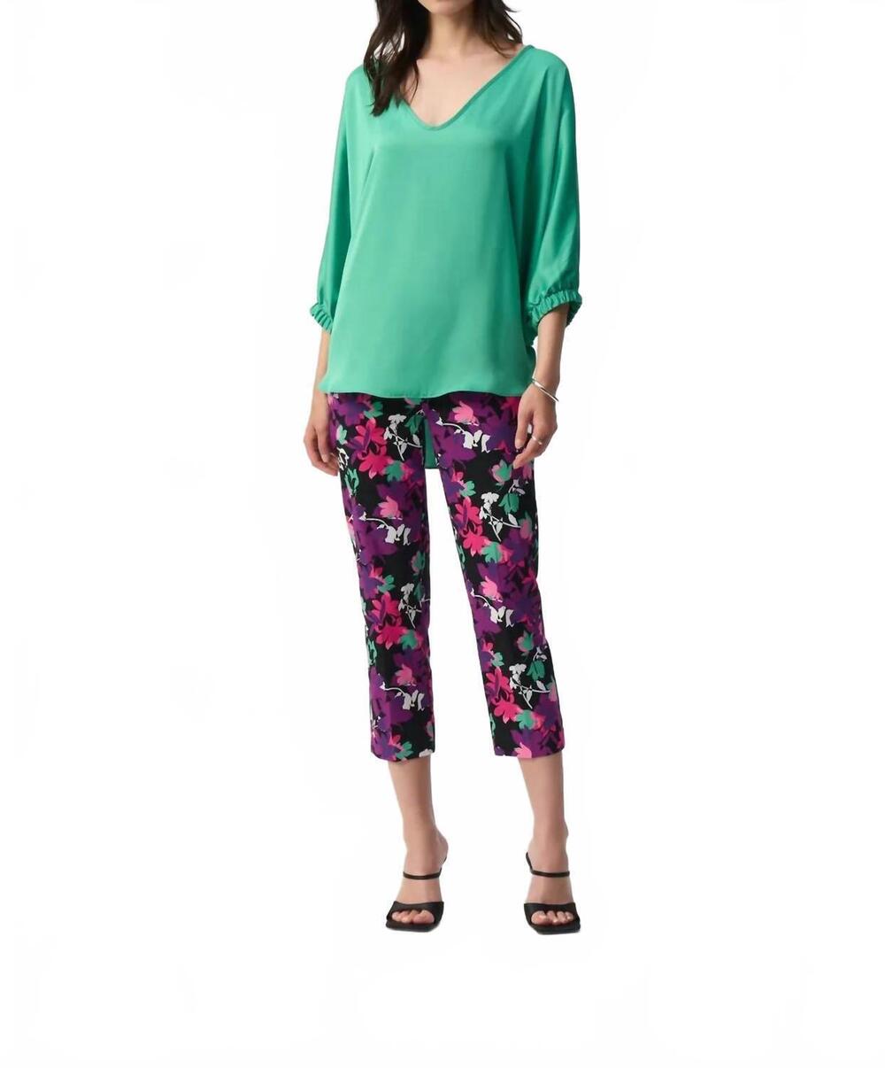 NEW JOSEPH RIBKOFF dolman sleeves hi-low flowy top in garden green